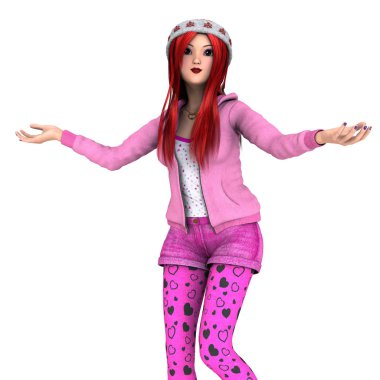 Noel Baba şapkalı genç bir kadın.