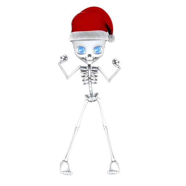 Esqueleto con sombrero de Santa Claus — Foto de Stock