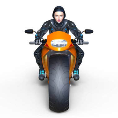 3d cg işleme bir süper kadın binici