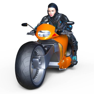3d cg işleme bir süper kadın binici