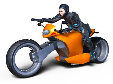 3d cg işleme bir süper kadın binici