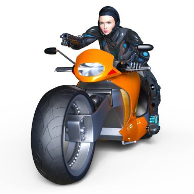 3d cg işleme bir süper kadın binici