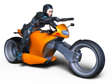 3d cg işleme bir süper kadın binici