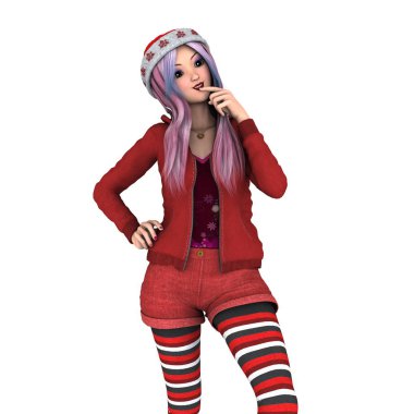 genç bir kadının 3d cg işleme