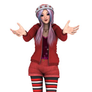 genç bir kadının 3d cg işleme