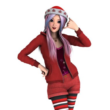 genç bir kadının 3d cg işleme