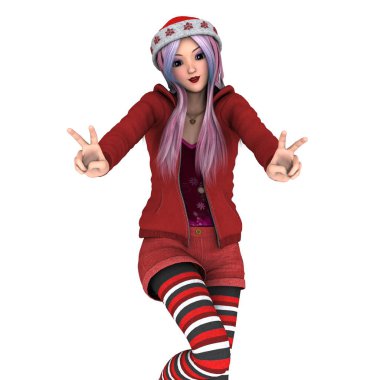 genç bir kadının 3d cg işleme