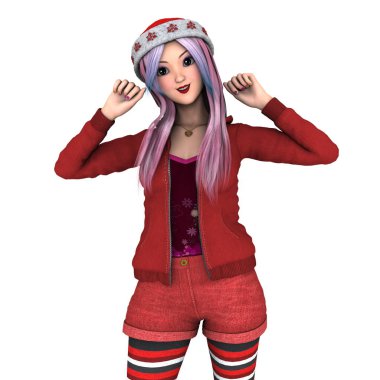 genç bir kadının 3d cg işleme