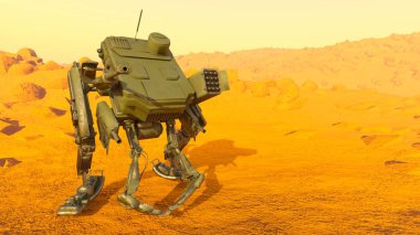 bir savaş robotu 3d cg render