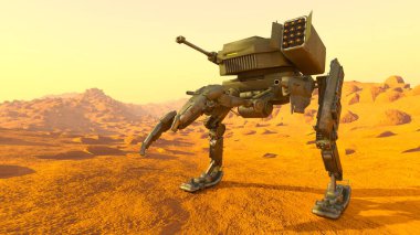 bir savaş robotu 3d cg render
