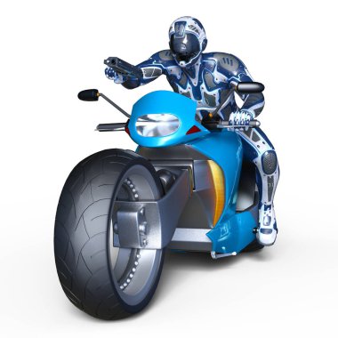 3d cg işleme bir cyborg binici