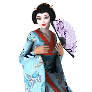 bir geyşa kız 3d cg render