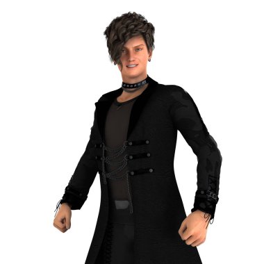 Genç bir adamın 3 boyutlu görüntüsü.