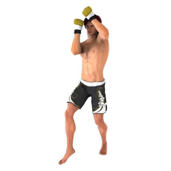 3D CG renderização de um artista marcial — Fotografia de Stock