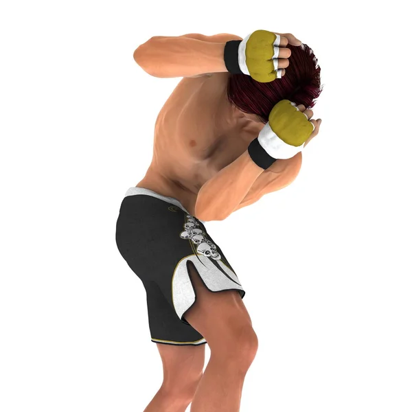 3D CG renderização de um artista marcial — Fotografia de Stock