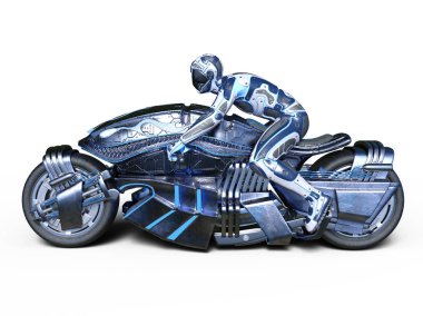 3d cg işleme bir cyborg binici