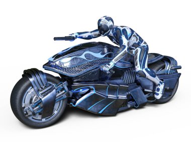3d cg işleme bir cyborg binici