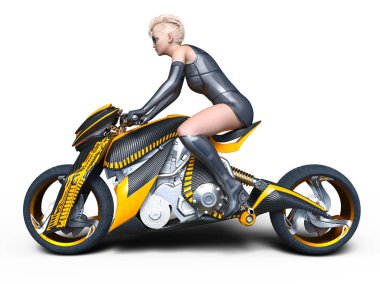 3d cg işleme bir kadın binici