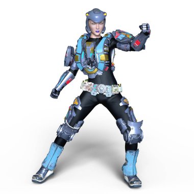 kadın bir cyborg 3d cg render