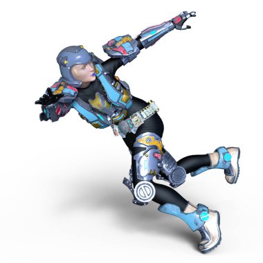 kadın bir cyborg 3d cg render