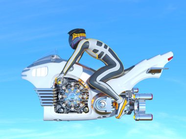 3d cg işleme bir süper kahraman binici