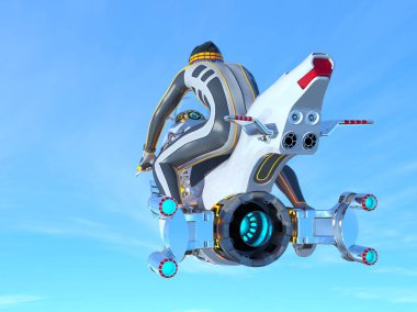 3d cg işleme bir süper kahraman binici