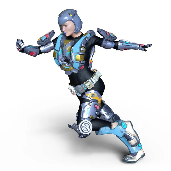 3D-cg-Darstellung eines weiblichen Cyborgs — Stockfoto