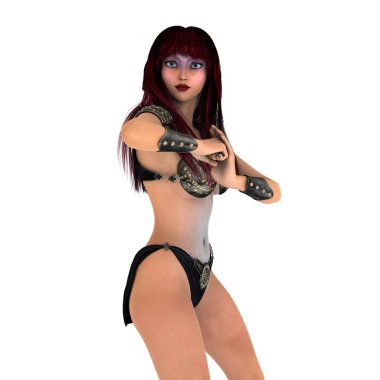 bir kadın savaşçı 3d cg render