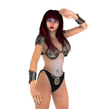 bir kadın savaşçı 3d cg render