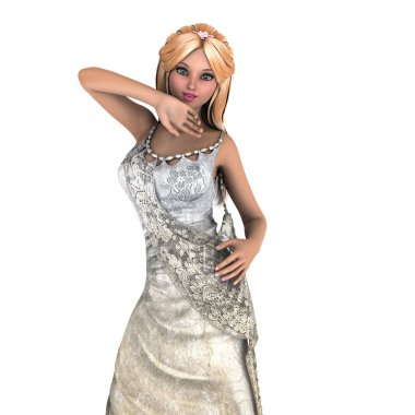 genç bir kadının 3d cg işleme