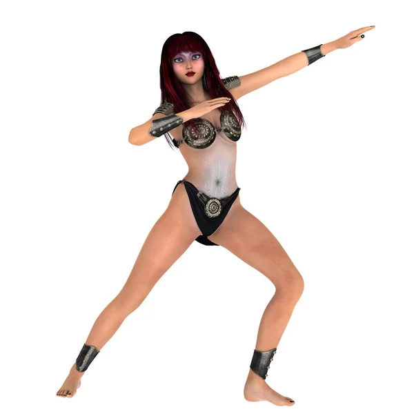 3D-s cg visszaadás-ból egy női harcos — Stock Fotó