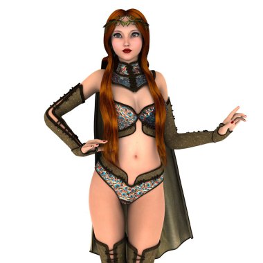 bir kadın şövalye 3d cg render