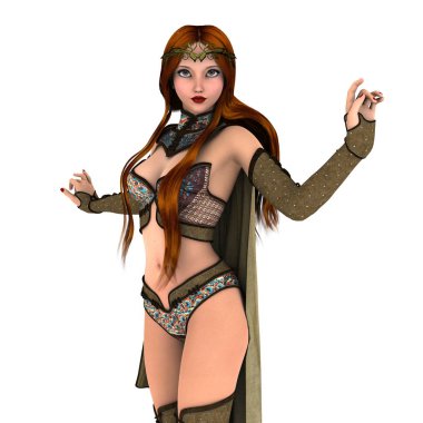 bir kadın şövalye 3d cg render