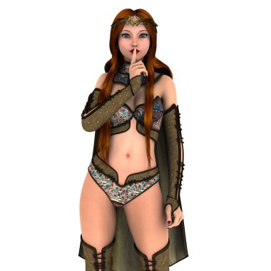 bir kadın şövalye 3d cg render