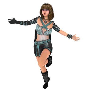 bir kadın şövalye 3d cg render