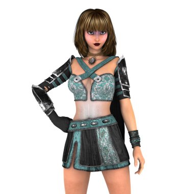 bir kadın şövalye 3d cg render