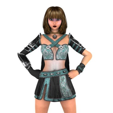 bir kadın şövalye 3d cg render