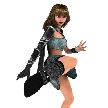 bir kadın şövalye 3d cg render