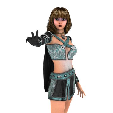 bir kadın şövalye 3d cg render