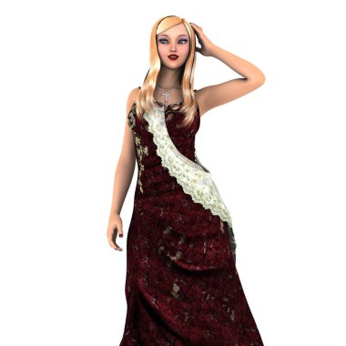 genç bir kadının 3d cg işleme