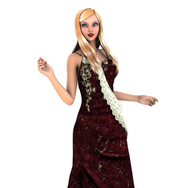 genç bir kadının 3d cg işleme