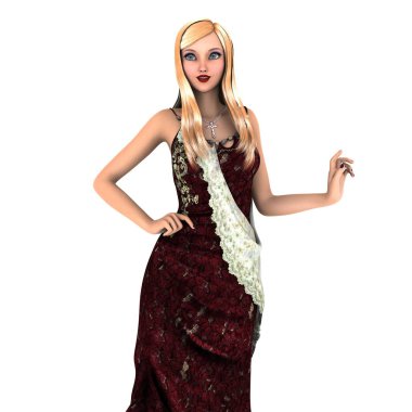 genç bir kadının 3d cg işleme