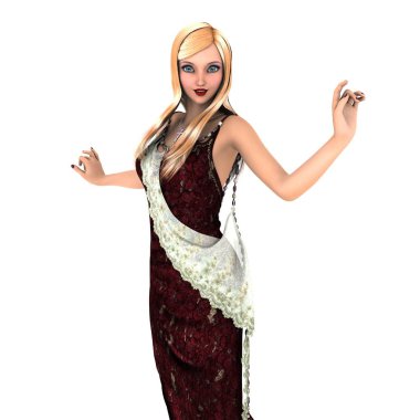 genç bir kadının 3d cg işleme