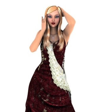 genç bir kadının 3d cg işleme