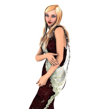 genç bir kadının 3d cg işleme