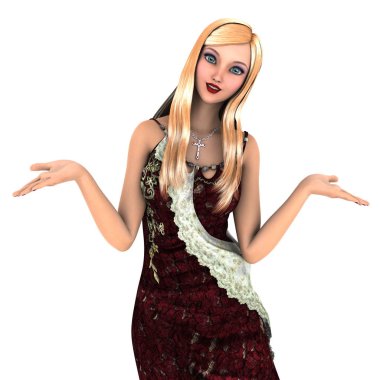 genç bir kadının 3d cg işleme