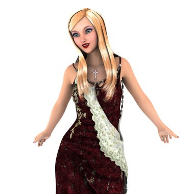 genç bir kadının 3d cg işleme