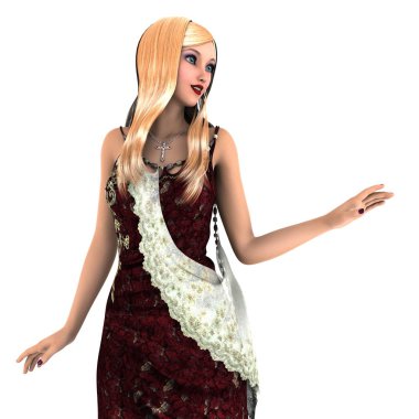 genç bir kadının 3d cg işleme