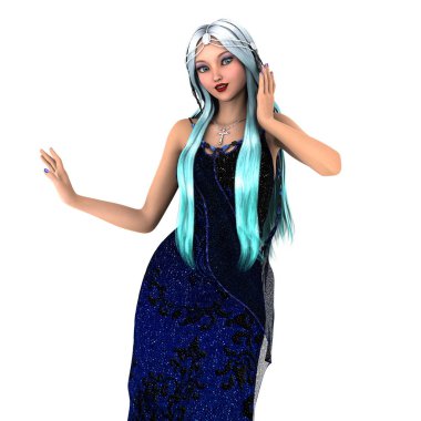 genç bir kadının 3d cg işleme