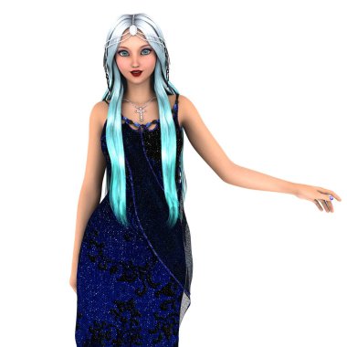 genç bir kadının 3d cg işleme